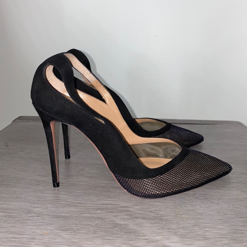 AQUAZZURA SHIVA 105 HIGH HEEL PUMPS Size 39